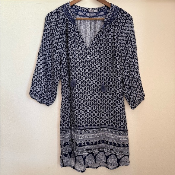 Roxy S Blue Floral Beach Swim Coverup Dress - Picture 2 of 11